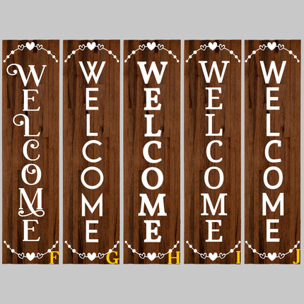 Vertical Triple Hearts Welcome Vinyl Decal/Sticker
