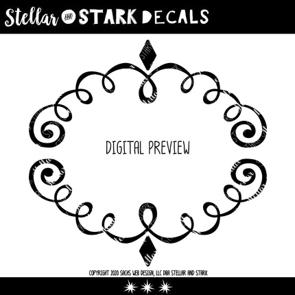 Vertical Diamond Swirls Welcome Vinyl Decal/Sticker