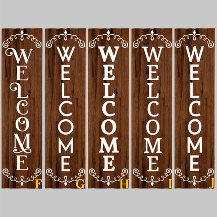 Vertical Diamond Swirls Welcome Vinyl Decal/Sticker