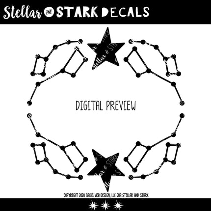 Vertical Big & Little Dipper Welcome Vinyl Decal/Sticker