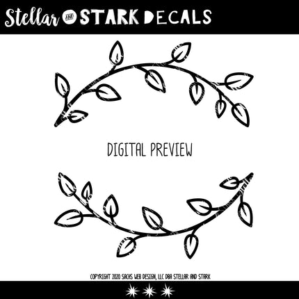 Floral Leaves Outline Vertical Welcome Vinyl Decal/Sticker