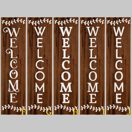 Wavy Leaves Vertical Welcome Vinyl Decal/Sticker