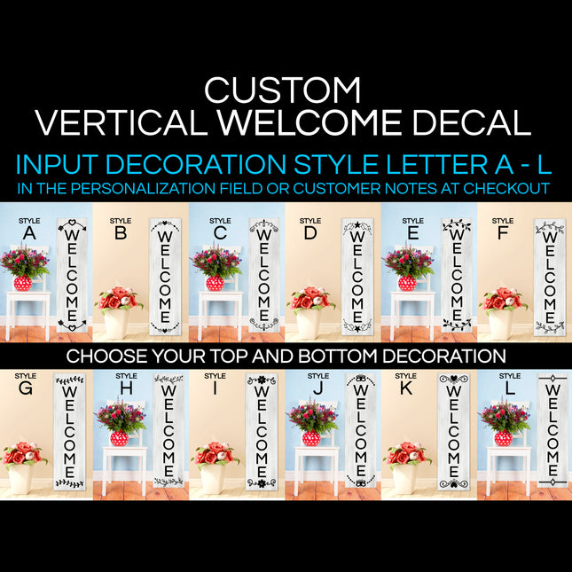 Custom Decoration Vertical Welcome Vinyl Decal/Sticker