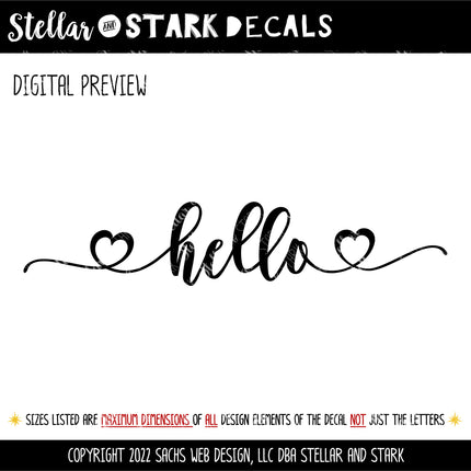 Hello Hearts Vinyl Decal/Sticker