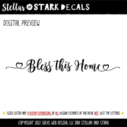 Bless This Home Vinyl Decal/Sticker