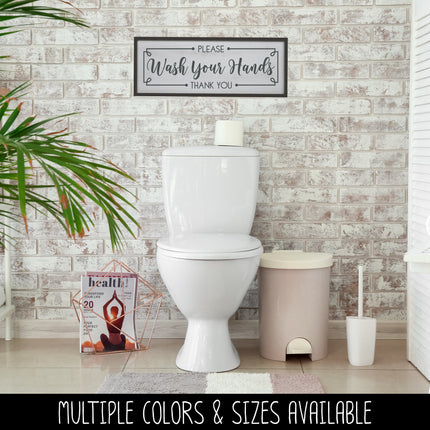 Framed Wash Your Hands Please & Thank You Vinyl Decal/Sticker