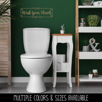 Framed Wash Your Hands Please & Thank You Vinyl Decal/Sticker