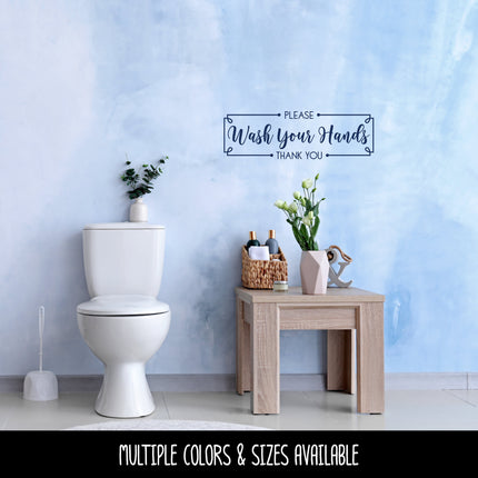 Framed Wash Your Hands Please & Thank You Vinyl Decal/Sticker