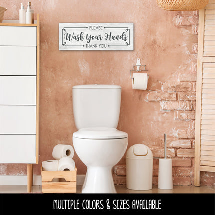 Framed Wash Your Hands Please & Thank You Vinyl Decal/Sticker