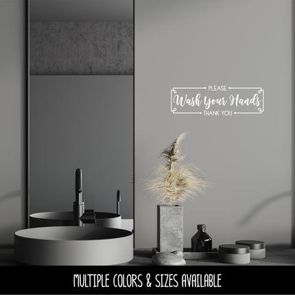 Framed Wash Your Hands Please & Thank You Vinyl Decal/Sticker