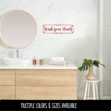 Framed Wash Your Hands Please & Thank You Vinyl Decal/Sticker