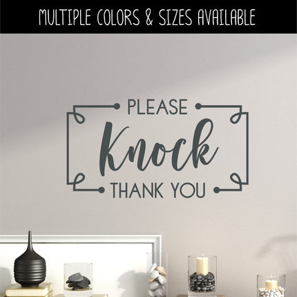 Framed Please Knock Vinyl Decal/Sticker