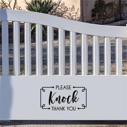 Framed Please Knock Vinyl Decal/Sticker