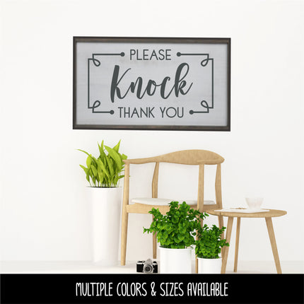 Framed Please Knock Vinyl Decal/Sticker
