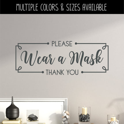 Framed Wear a Mask Please & Thank You Vinyl Decal/Sticker