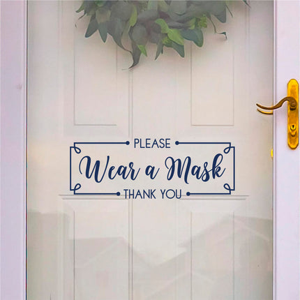 Framed Wear a Mask Please & Thank You Vinyl Decal/Sticker