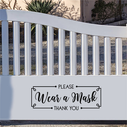 Framed Wear a Mask Please & Thank You Vinyl Decal/Sticker