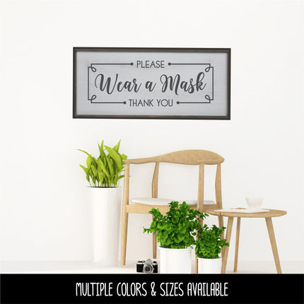 Framed Wear a Mask Please & Thank You Vinyl Decal/Sticker