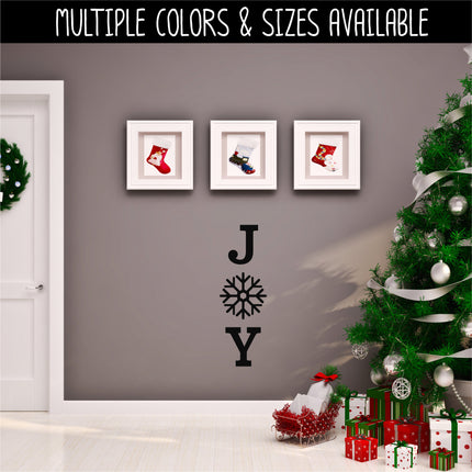 Vertical Joy with White Snowflake Vinyl Decal/Sticker