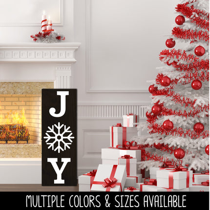Vertical Joy with White Snowflake Vinyl Decal/Sticker