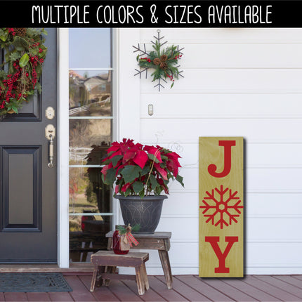 Vertical Joy with White Snowflake Vinyl Decal/Sticker