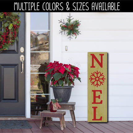 Vertical Noel with Snowflake Vinyl Decal/Sticker