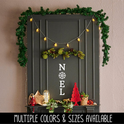 Vertical Noel with Snowflake Vinyl Decal/Sticker