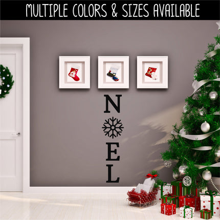 Vertical Noel with Snowflake Vinyl Decal/Sticker