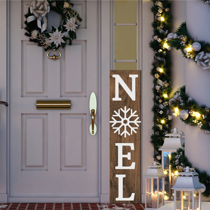 Vertical Noel with Snowflake Vinyl Decal/Sticker