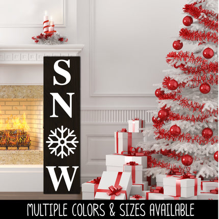 Vertical SNOW with Snowflake Vinyl Decal/Sticker