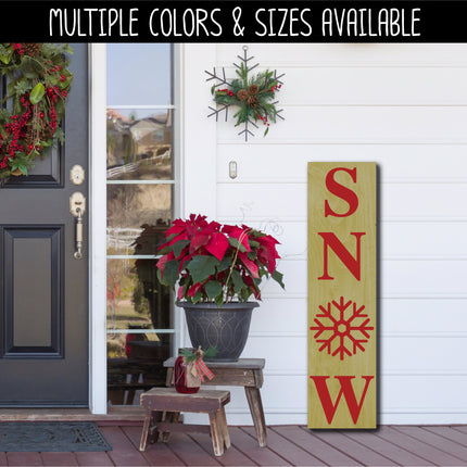 Vertical SNOW with Snowflake Vinyl Decal/Sticker