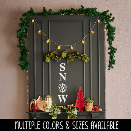 Vertical SNOW with Snowflake Vinyl Decal/Sticker