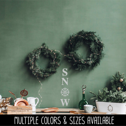 Vertical SNOW with Snowflake Vinyl Decal/Sticker