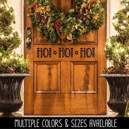 Striped Ho Ho Ho Christmas Heart Vinyl Decal/Sticker
