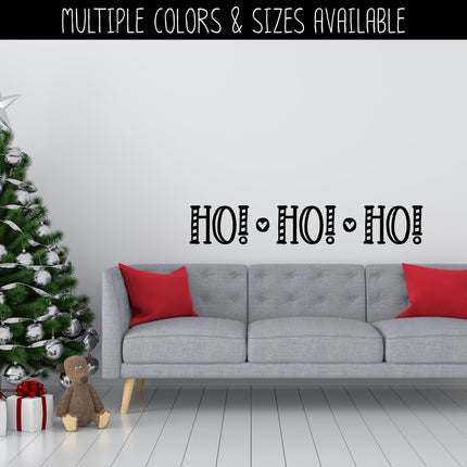 Striped Ho Ho Ho Christmas Heart Vinyl Decal/Sticker