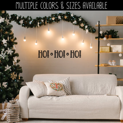 Striped Ho Ho Ho Christmas Heart Vinyl Decal/Sticker