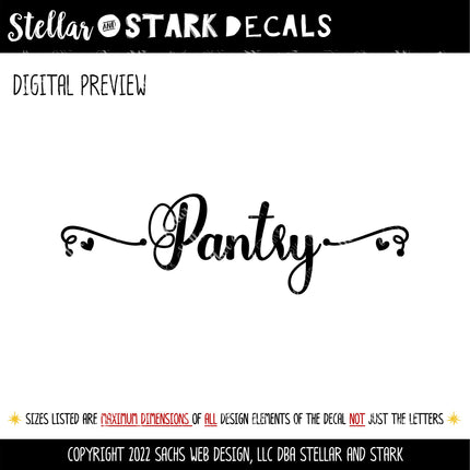 Hearts & Swirls Kitchen Pantry Vinyl Decal/Sticker