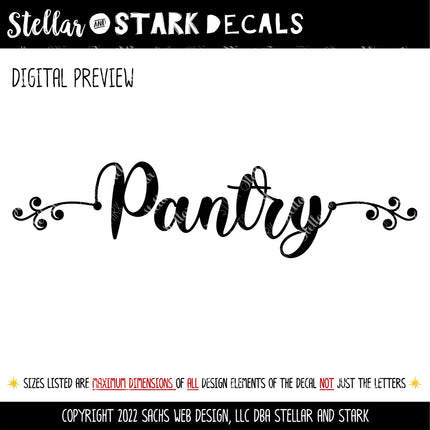 Scroll Vine Kitchen Pantry Vinyl Decal/Sticker