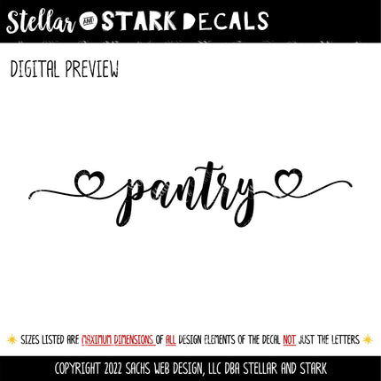 Kitchen Pantry Hearts Vinyl Decal/Sticker