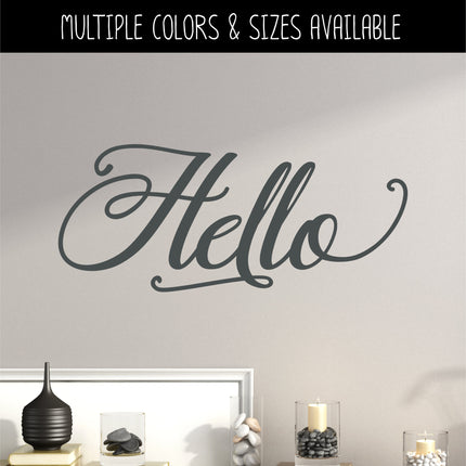 Antique Script Hello Vinyl Decal/Sticker