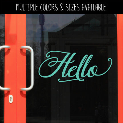 Antique Script Hello Vinyl Decal/Sticker