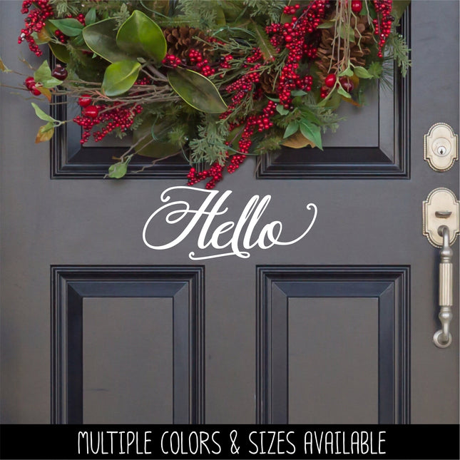 Antique Script Hello Vinyl Decal/Sticker