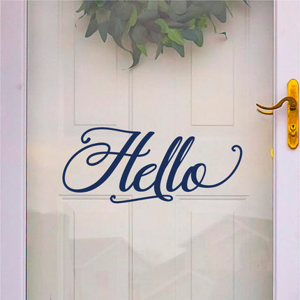 Antique Script Hello Vinyl Decal/Sticker