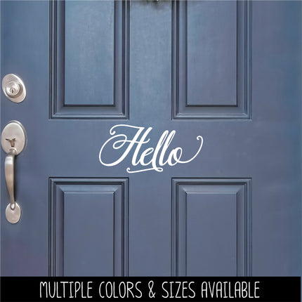 Antique Script Hello Vinyl Decal/Sticker