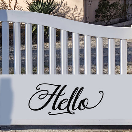 Antique Script Hello Vinyl Decal/Sticker