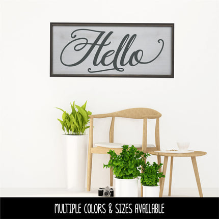 Antique Script Hello Vinyl Decal/Sticker