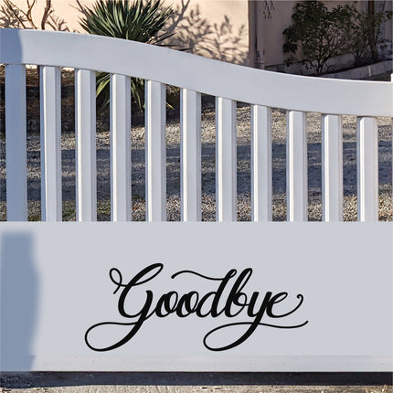 Antique Script Goodbye Vinyl Decal/Sticker