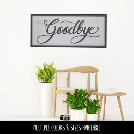 Antique Script Goodbye Vinyl Decal/Sticker