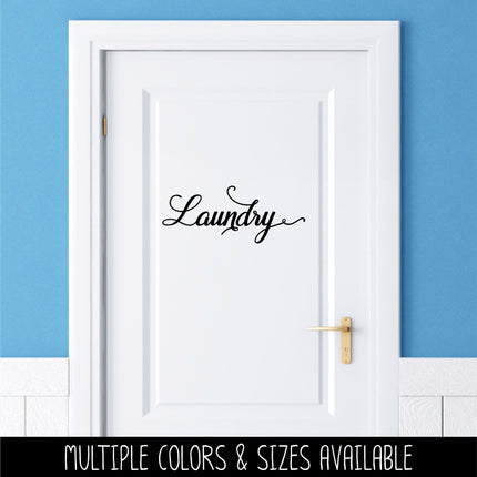 Antique Script Laundry Vinyl Decal/Sticker