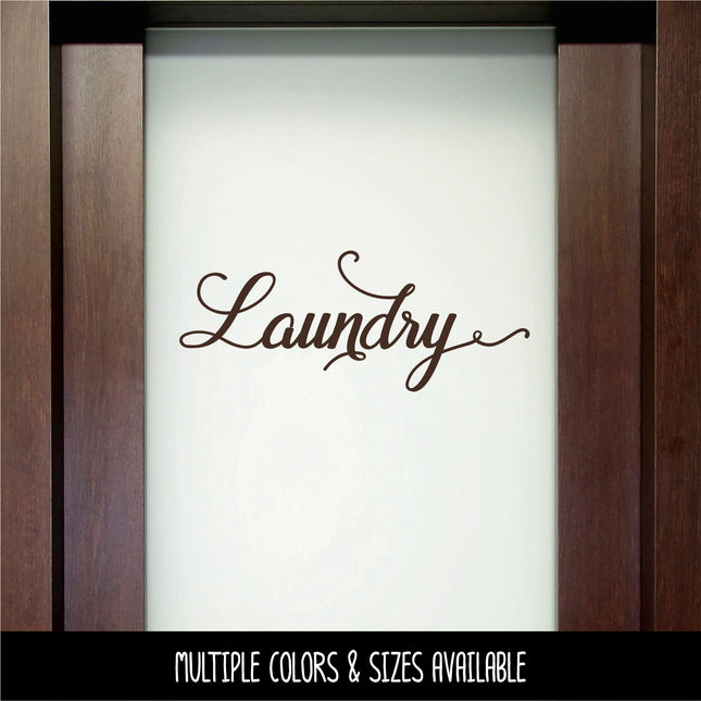 Antique Script Laundry Vinyl Decal/Sticker